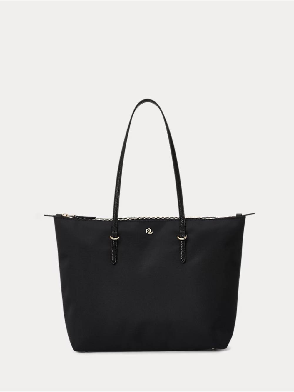 Lauren Ralph Lauren Black Keaton Nylon Medium Tote Bag